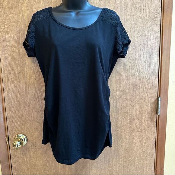Ambiance Maternity Short Sleeve Black t-shirt | Maternity size XL - Picture 8 of 10